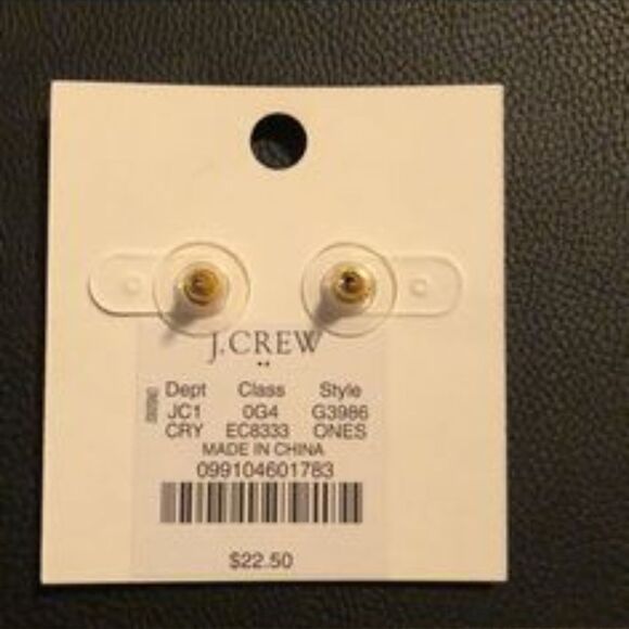 NWT J.Crew Silver Feather STud Curved Earrings NWT 22.50 - Picture 3 of 3